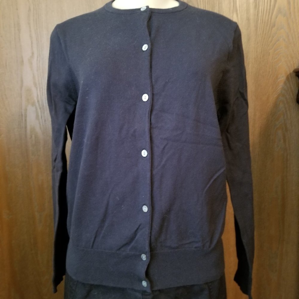 Lands End Black Cardigan Size M/P